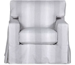 Atwood Slipcover Swivel Chair - Social Silver