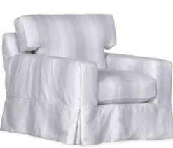 Atwood Slipcover Swivel Chair - Social Silver