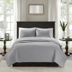 Becky Grey Reversible 2-Piece Coverlet Set - Twin/Twin XL