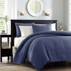 Becky Navy Reversible 3-Piece Coverlet Set - Full/Queen
