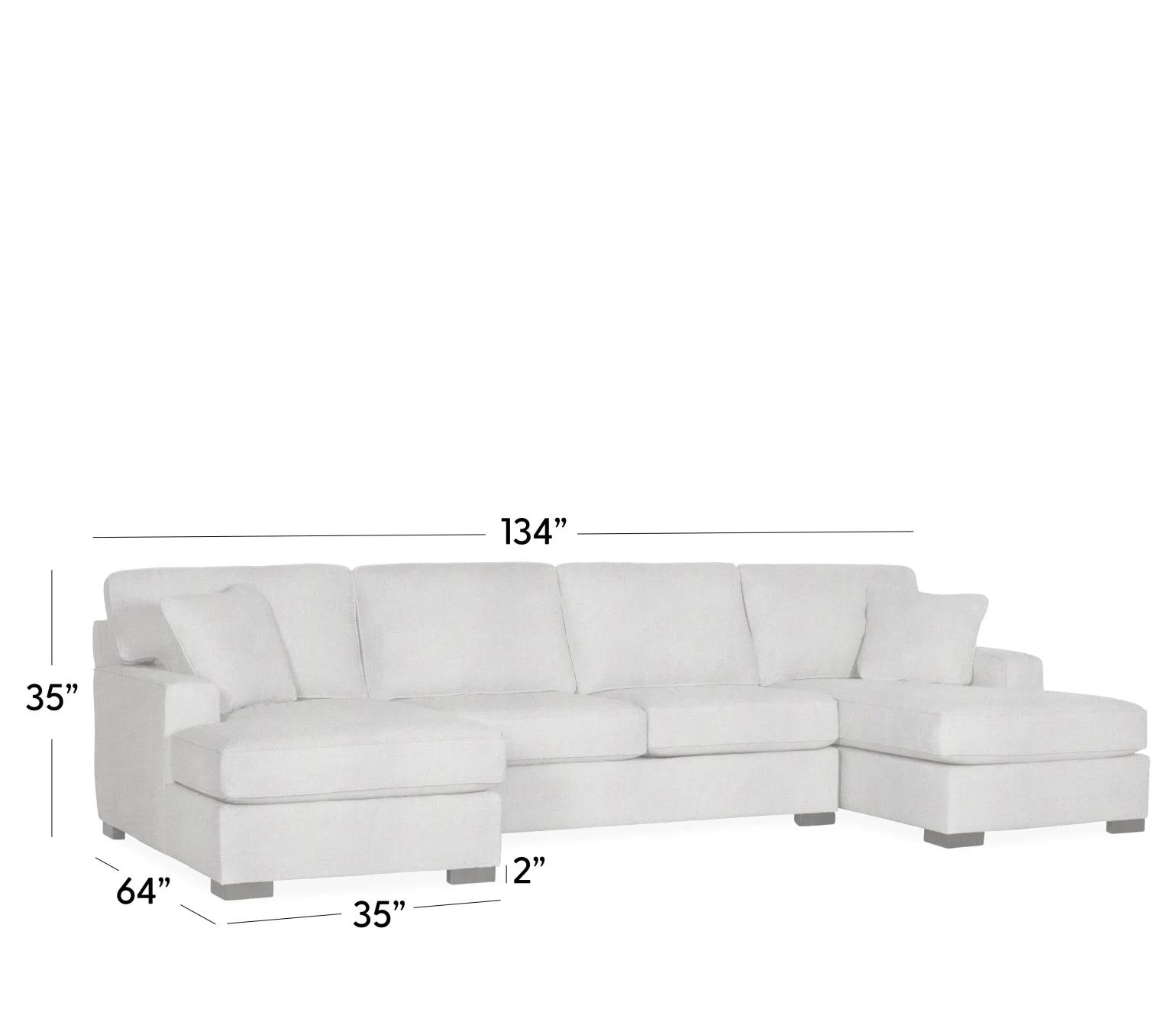 Bedford 3-Piece Sectional - LHF Chaise, Armless Apt Sofa, RHF Chaise