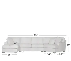 Bedford 3-Piece Sectional - LHF Chaise, Armless Apt. Sofa, RHF Cuddler