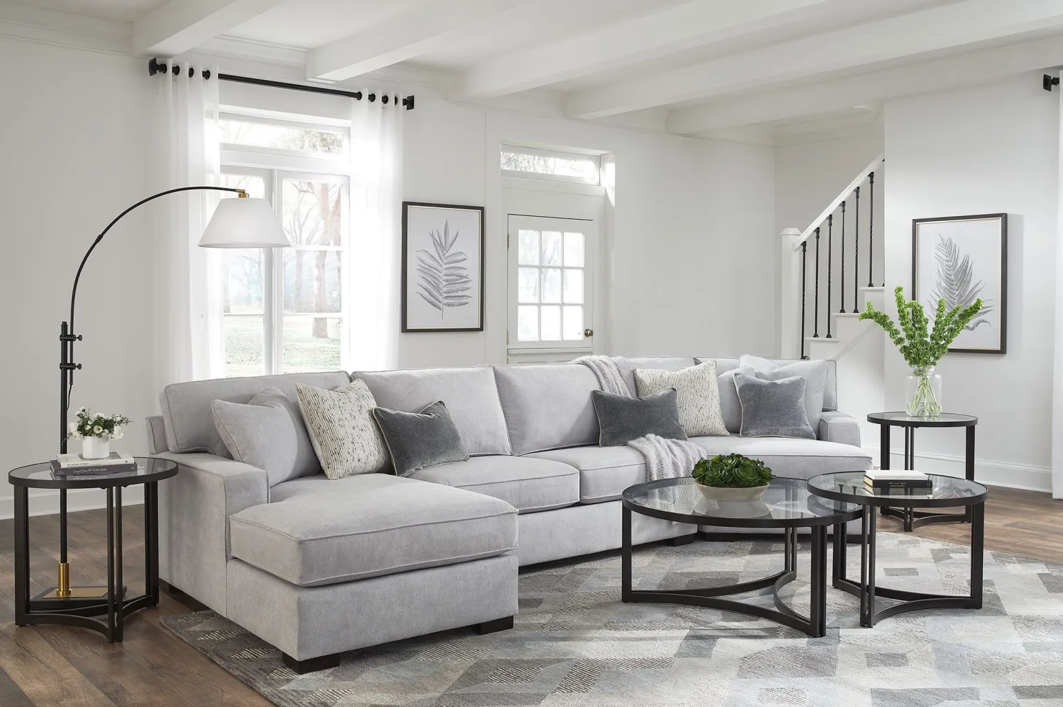 Bedford 3-Piece Sectional - LHF Chaise, Armless Loveseat, RHF Cuddler