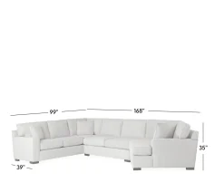 Bedford 3-Piece Sectional - LHF Sofa Sectional, Armless Apt Sofa, & RHF Cuddler