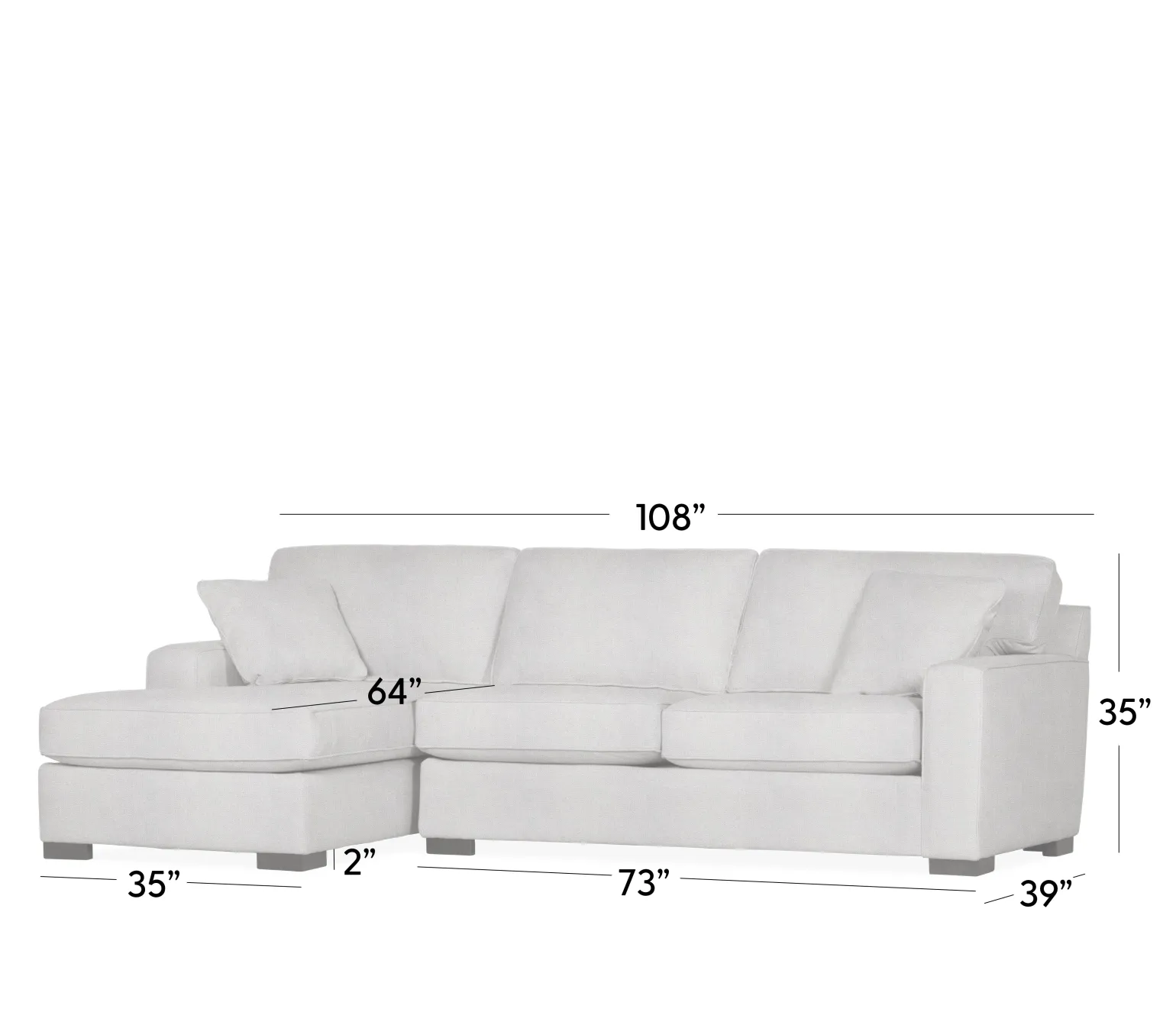 Bedford 2-Piece Sectional - RHF Apt. Sofa, LHF Chaise