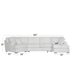 Bedford 3-Piece Sectional - RHF Chaise, Armless Apt. Sofa, LHF Cuddler