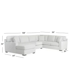 Bedford 3-Piece Sectional - RHF Sofa Sectional, Armless Apt Sofa, & LHF Chaise