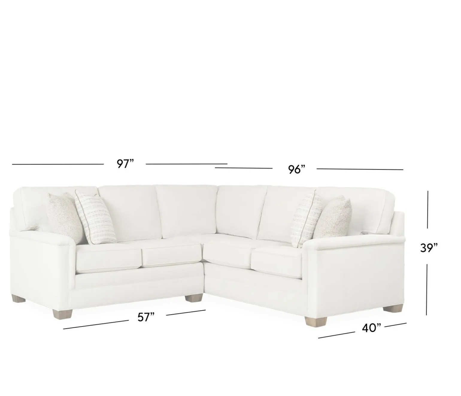 Brunswick 2-Piece Sectional LA Loveseat and RAC Sofa with Corner