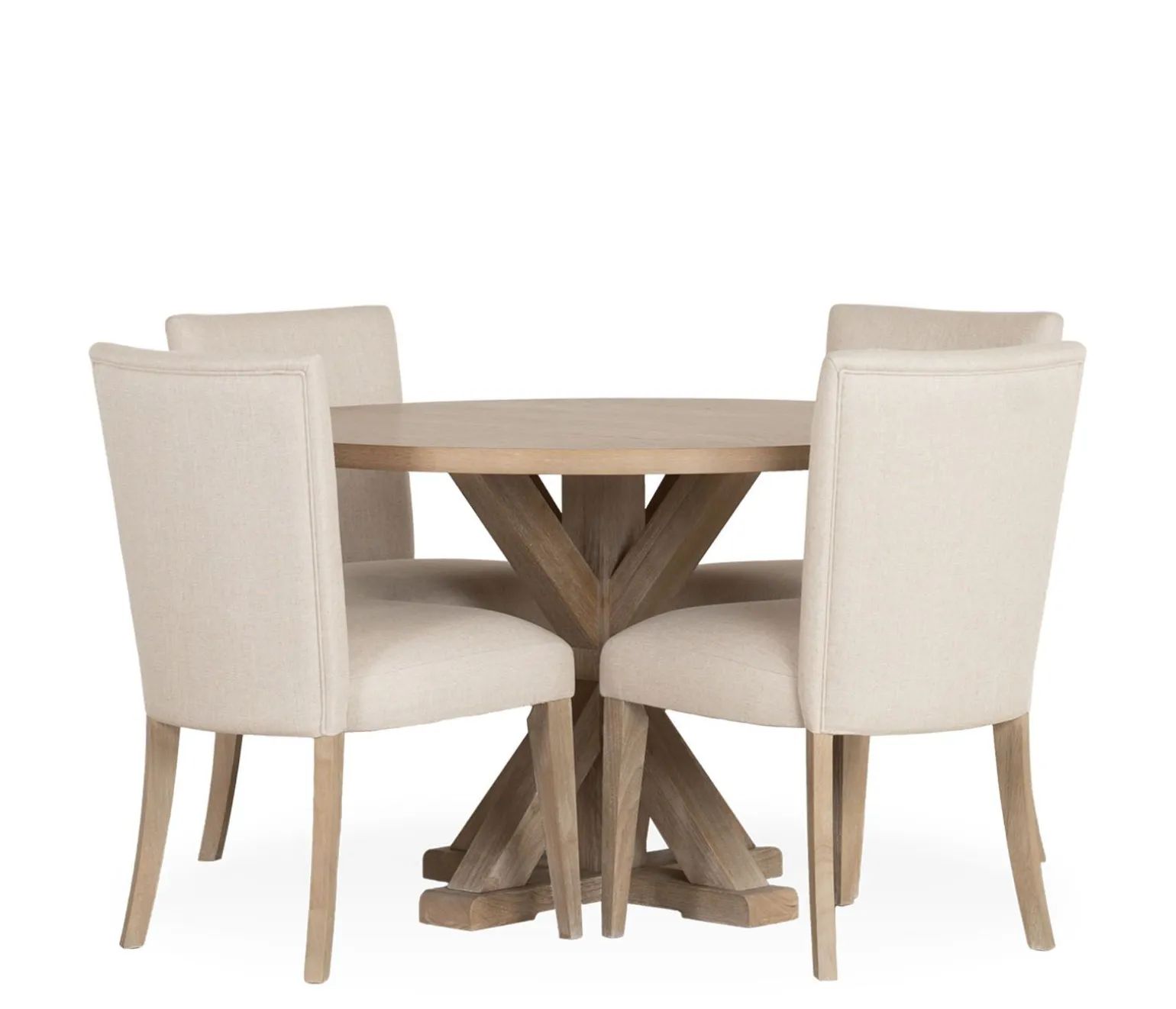 Catalina 5-Piece Dining Set w/ Upholstered Side Chairs & Round Table