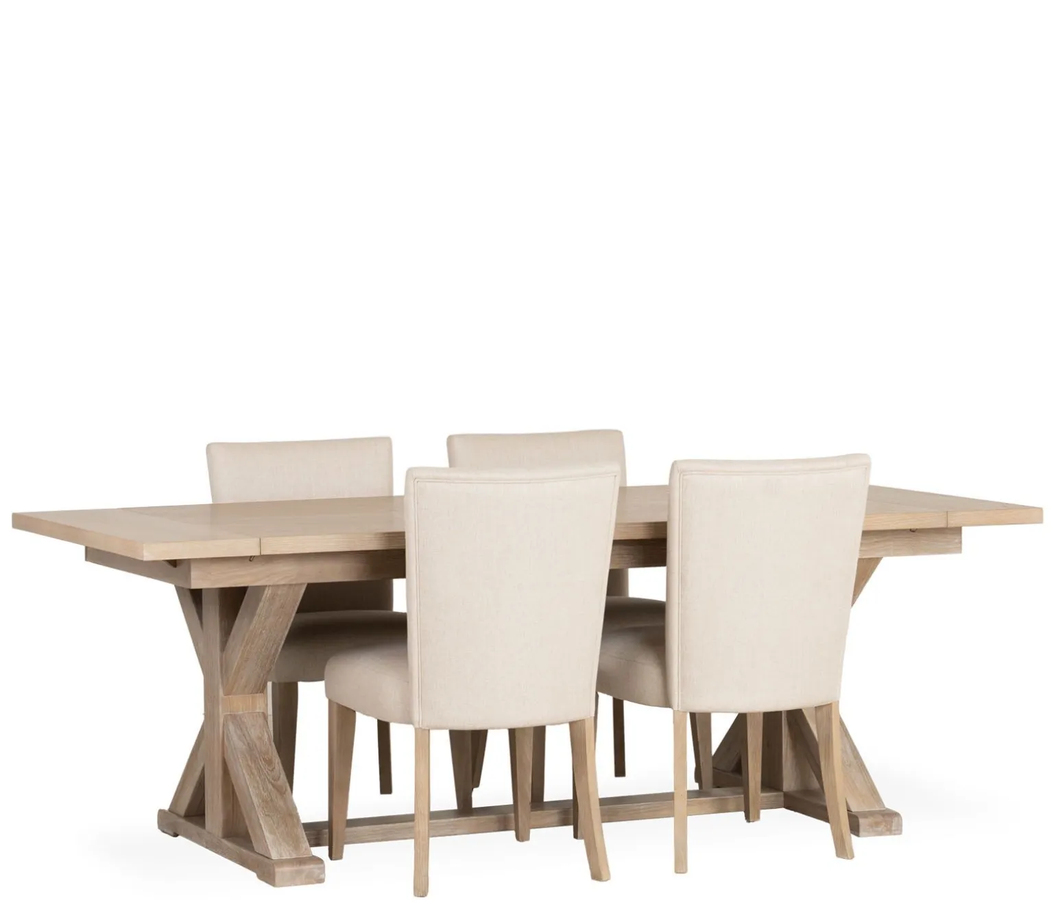 Catalina 5-Piece Dining Set w/ Upholstered Side Chairs & Trestle Table