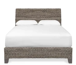 Catalina Queen Woven Platform Bed - Gray Wash