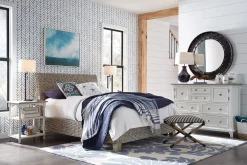 Catalina Queen Woven Platform Bed - Gray Wash