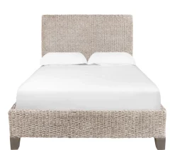 Catalina Queen Woven Platform Bed - White Wash