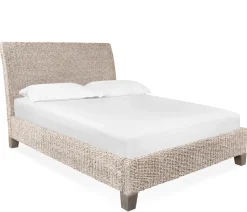 Catalina Queen Woven Platform Bed - White Wash