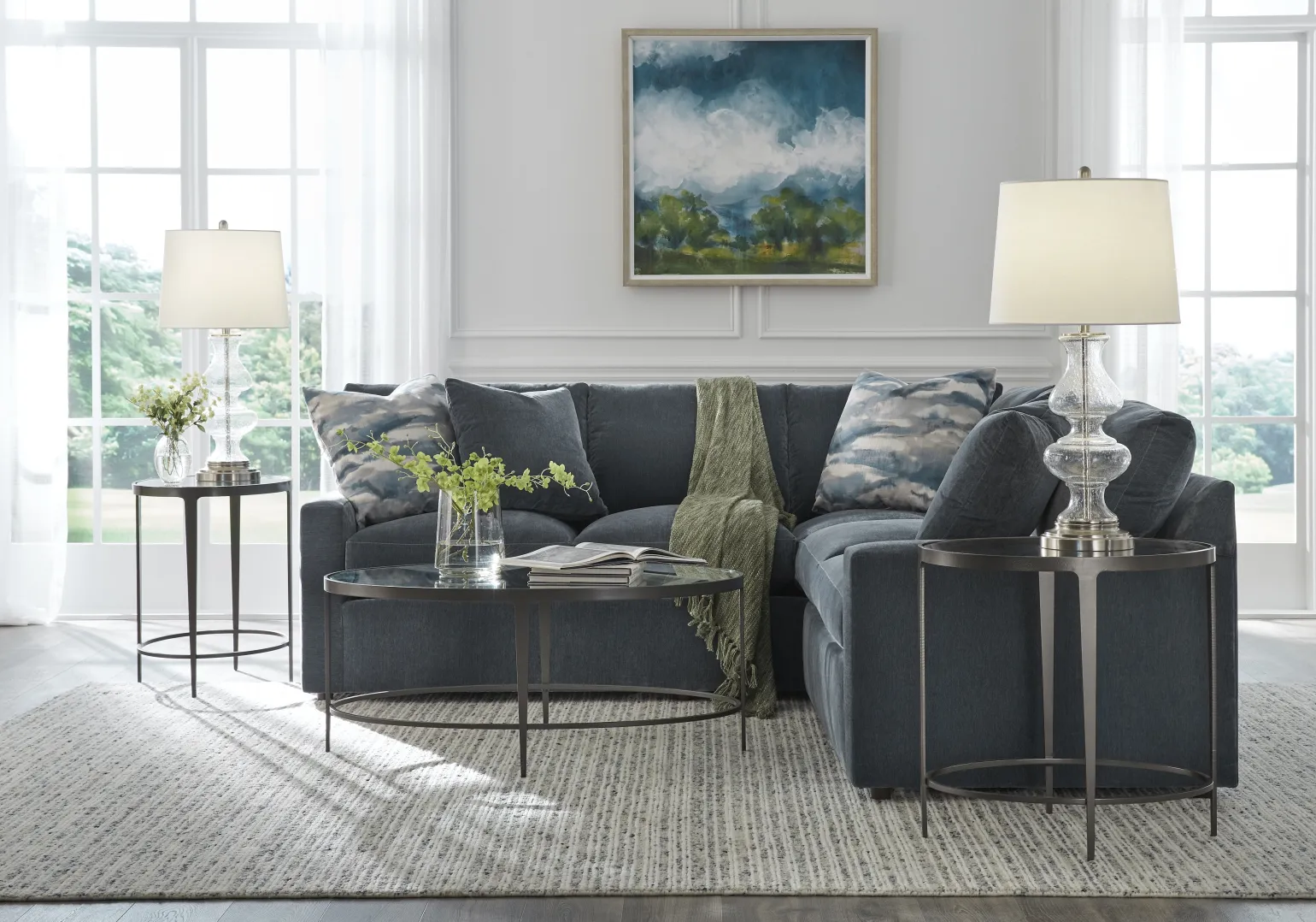 Clooney Oval Coffee Table - Gunmetal