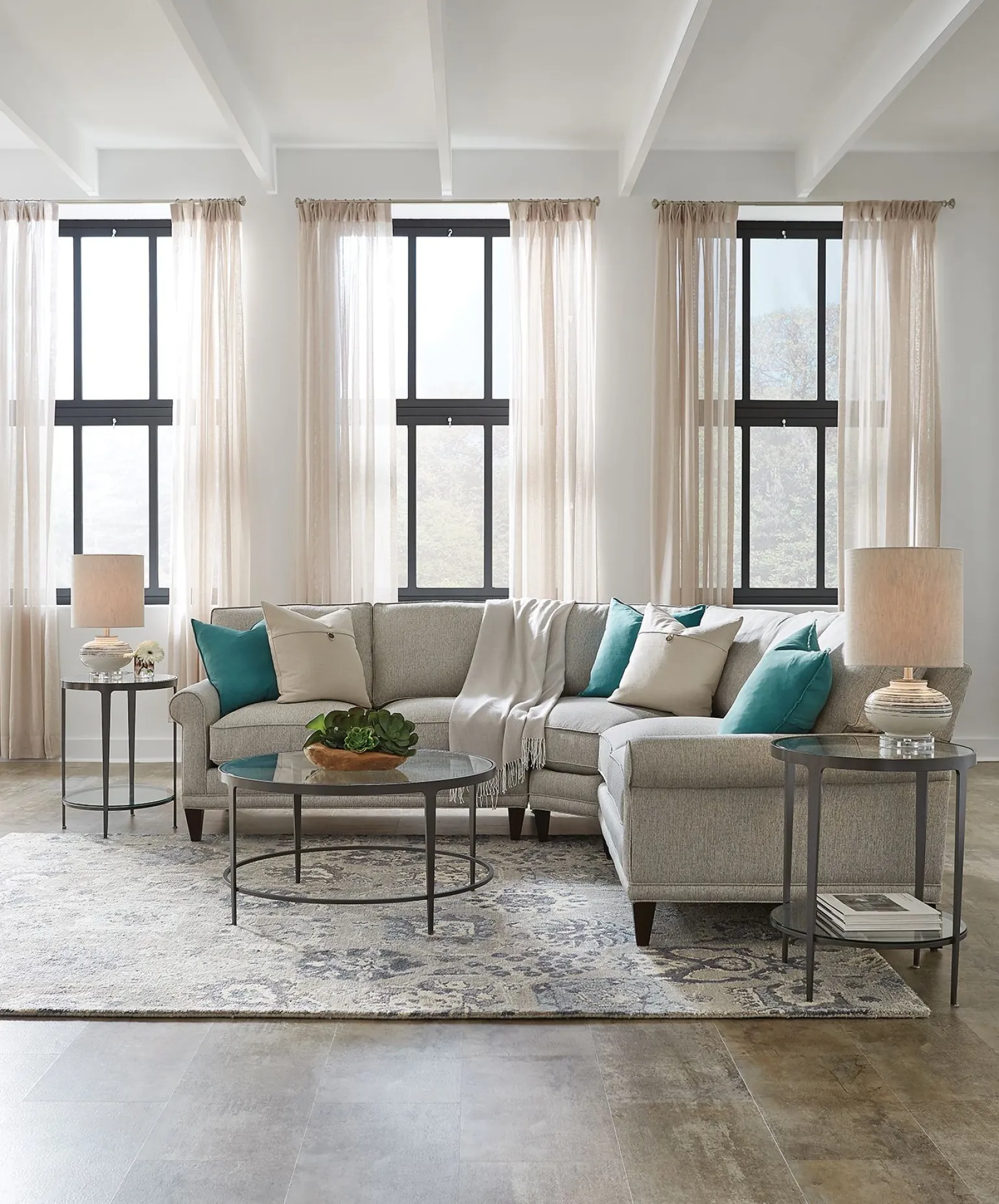 Clooney Round Side Table - Gunmetal