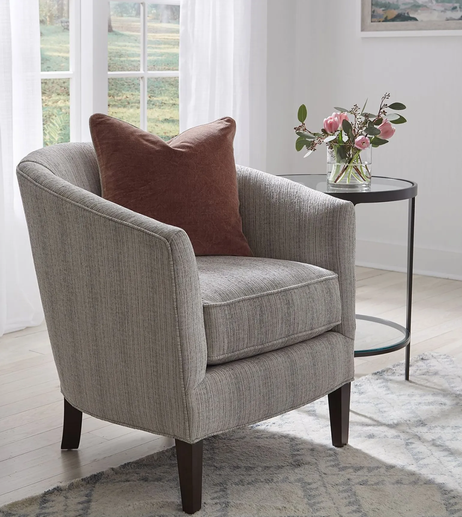 Clooney Round Side Table - Gunmetal