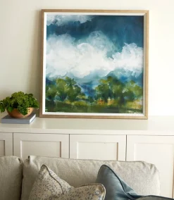Clouds and Trees Framed Art Print