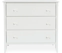 Cottage 3-Drawer Wide Chest with Wooden Knobs