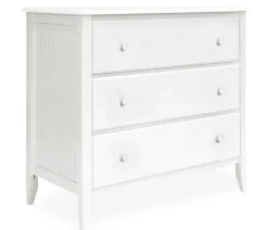 Cottage 3-Drawer Wide Chest with Wooden Knobs