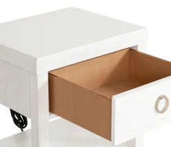 Duxbury Bedside Table - Shell White