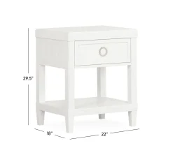 Duxbury Bedside Table - Shell White