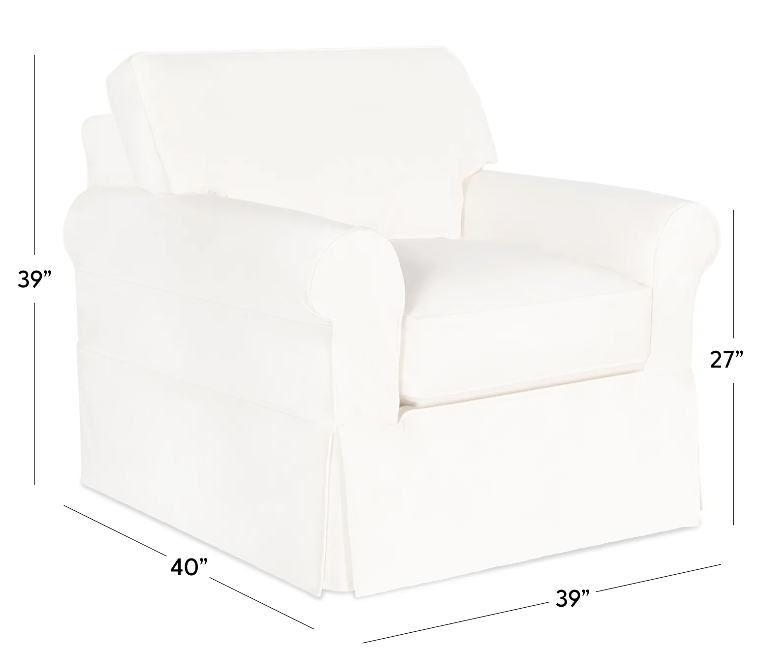 Fairbanks Slipcover Chair - White