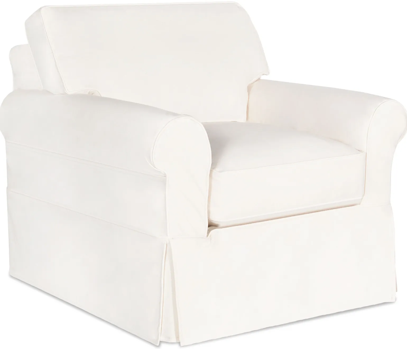 Fairbanks Slipcover Chair with Cloud Cushions - White