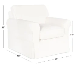 Fairbanks Slipcover Chair with Cloud Cushions - White