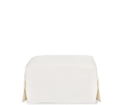 Fairbanks Slipcover Ottoman - White