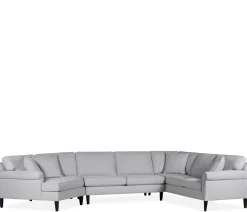 Grayson 3 Piece RHF Sofa Sectional Armless, LHF Cuddler - Villa Dove