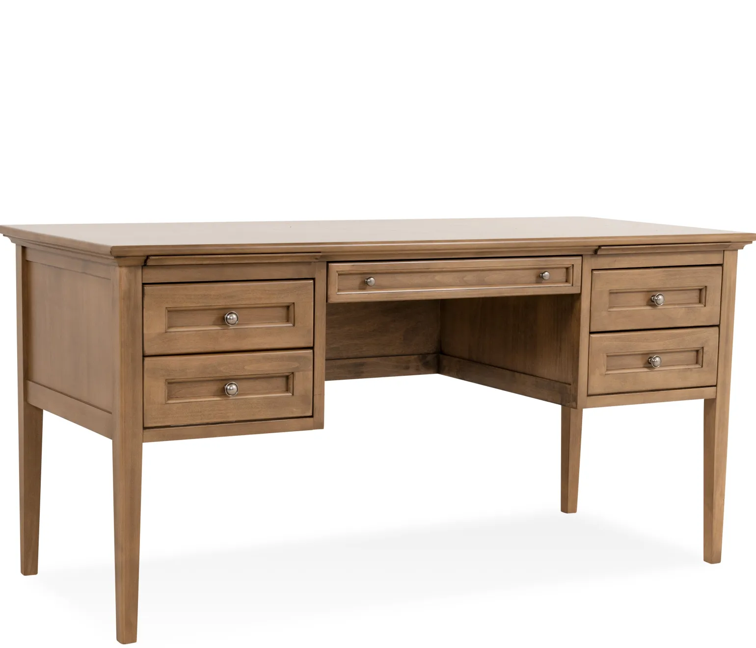 Henderson 4-Drawer Desk - Pecan