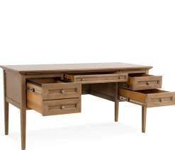 Henderson 4-Drawer Desk - Pecan