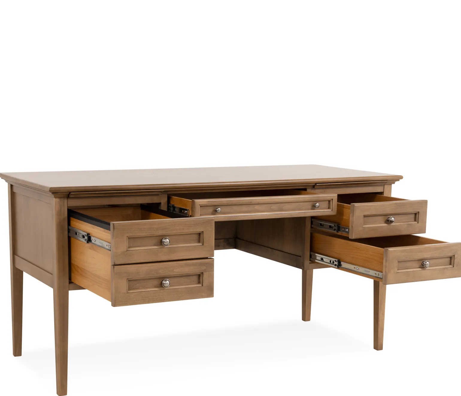 Henderson 4-Drawer Desk - Pecan
