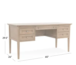 Henderson 4-Drawer Desk - Pecan