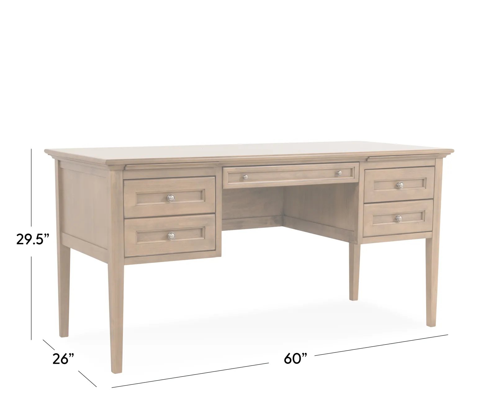 Henderson 4-Drawer Desk - Pecan