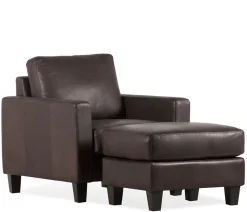 Mirabel Leather Ottoman - Wilderness Cocoa