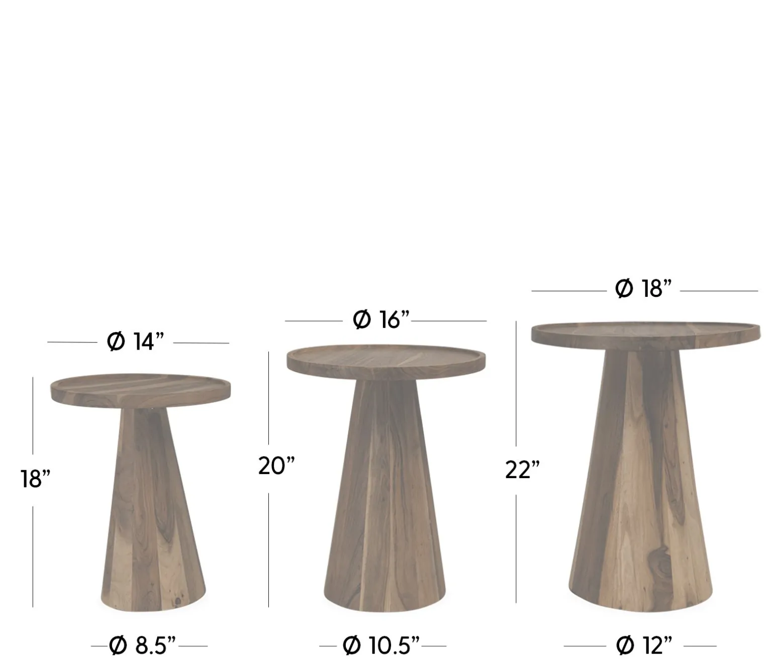Natalia Accent Table - Set of Three Chestnut