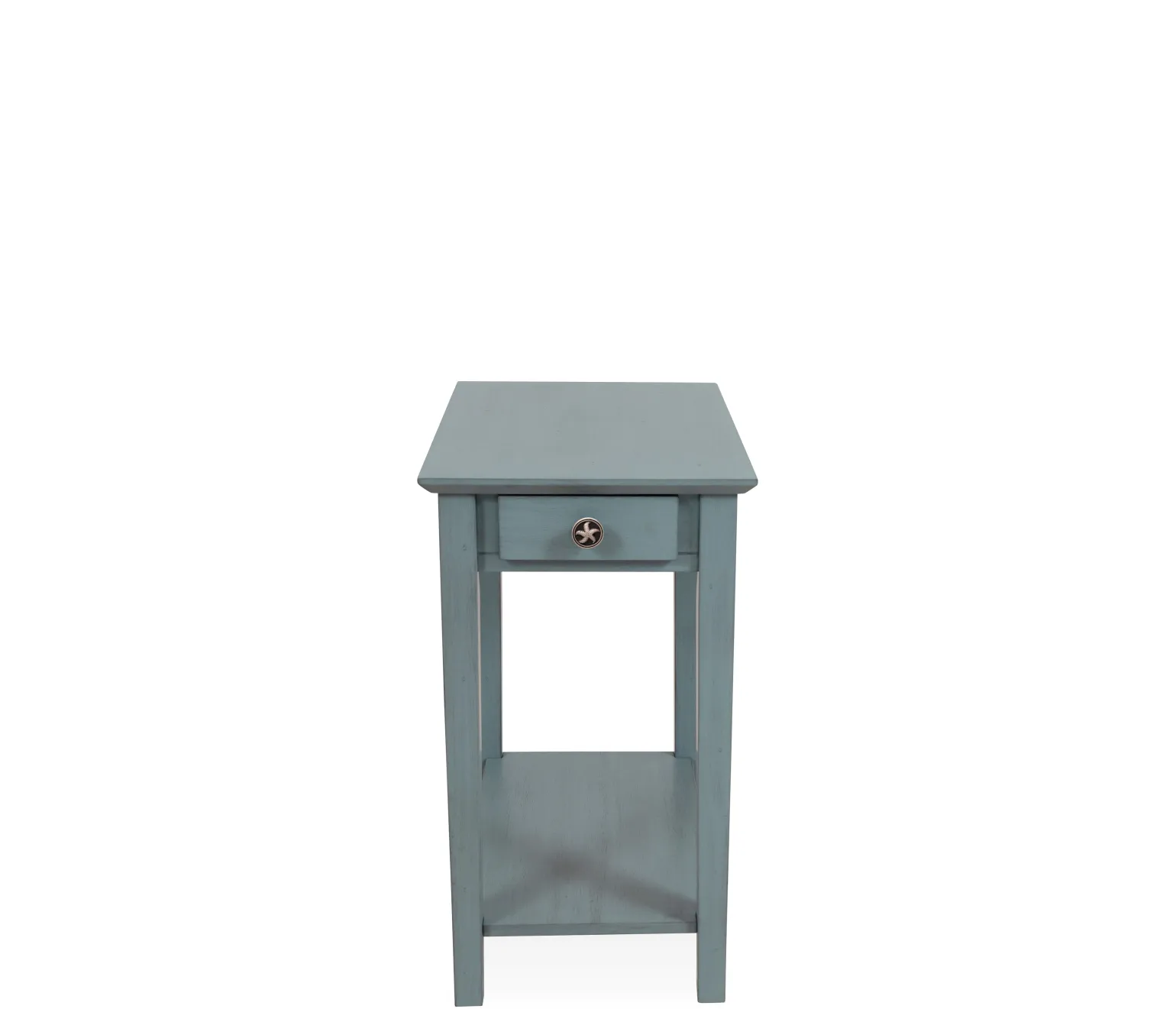 Outer Banks End Table w/ Starfish Knob - Ocean Blue