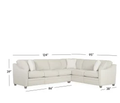Oxford 2 PC Large Power Sectional RAF Sofa w/ corner & LAF Sofa