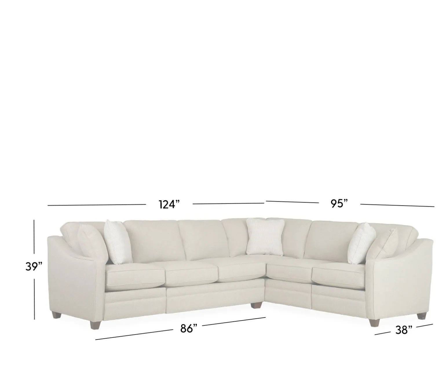 Oxford 2 PC Large Power Sectional RAF Sofa w/ corner & LAF Sofa