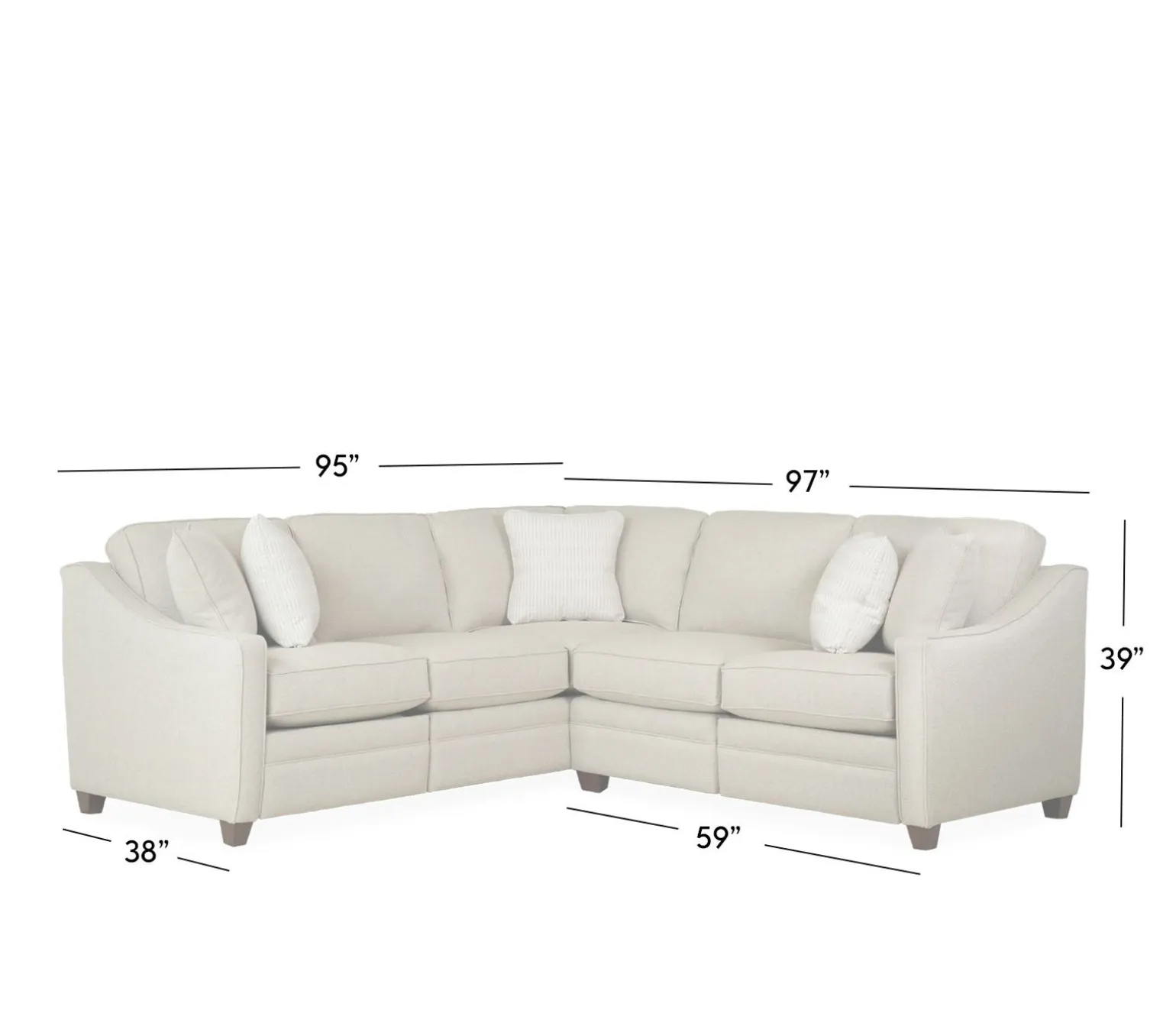 Oxford 2 PC Small Power Sectional LAF Sofa w/ corner & RAF Loveseat