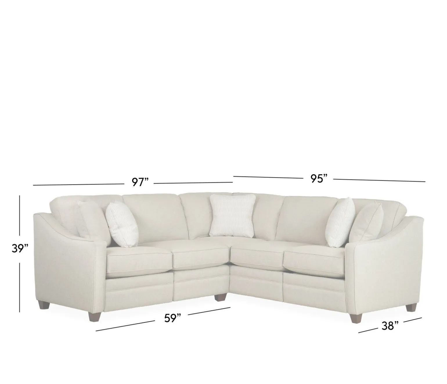 Oxford 2 PC Small Power Sectional RAF Sofa w/corner & LAF Loveseat
