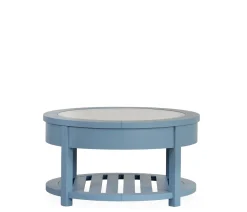 Palisades Round Coffee Table - Cabana Blue
