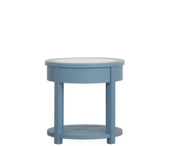 Palisades Round End Table - Cabana Blue