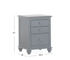 Pocasset 3-Drawer Nightstand - Denim