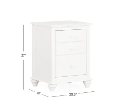 Pocasset 3-Drawer Nightstand - White