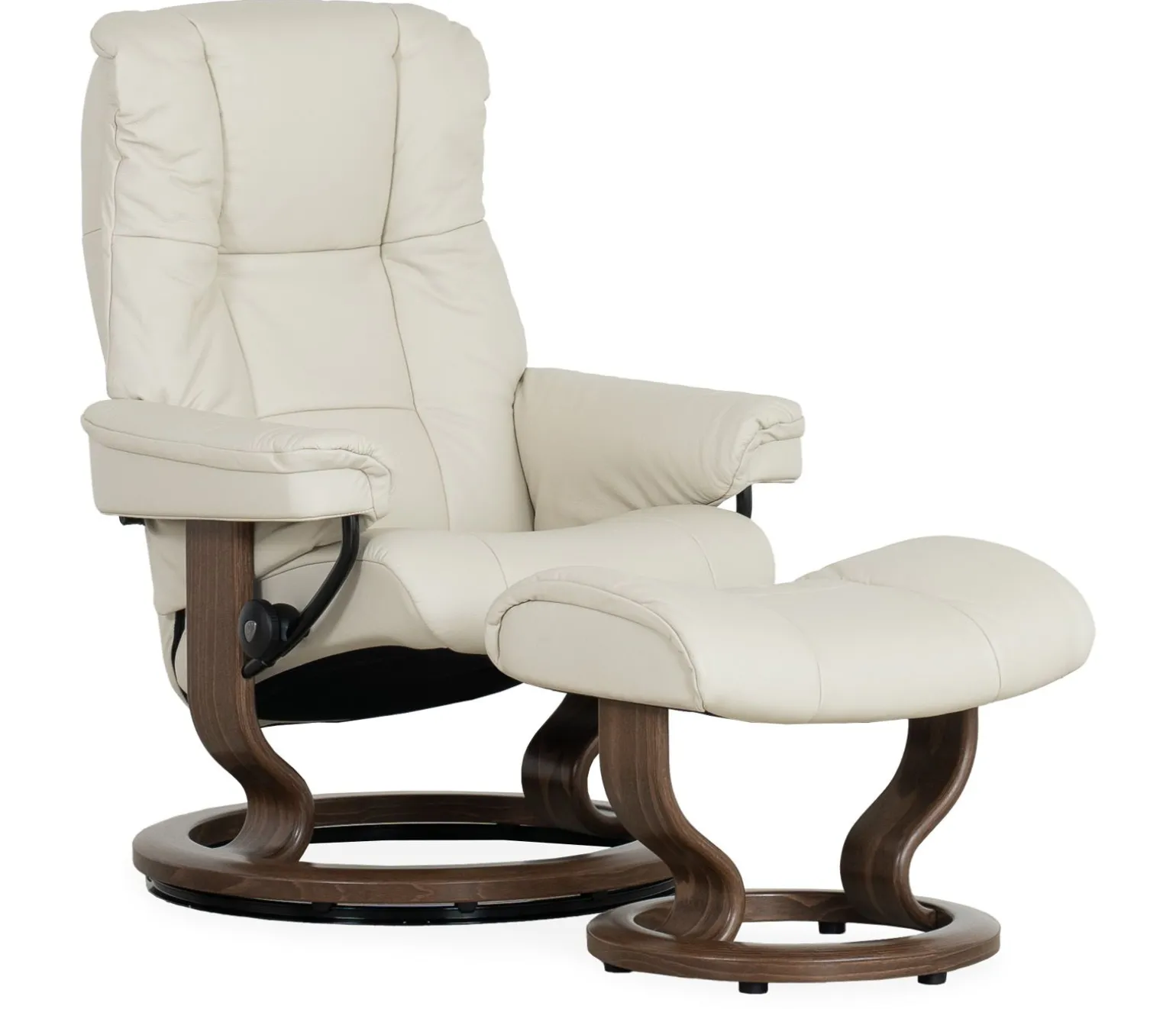 Stressless® Mayfair Small Classic Recliner & Ottoman - Paloma Light Grey
