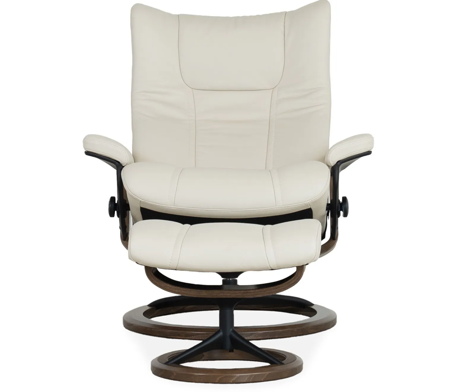 Stressless® Wing Large Signature Recliner & Ottoman - Paloma Light Grey
