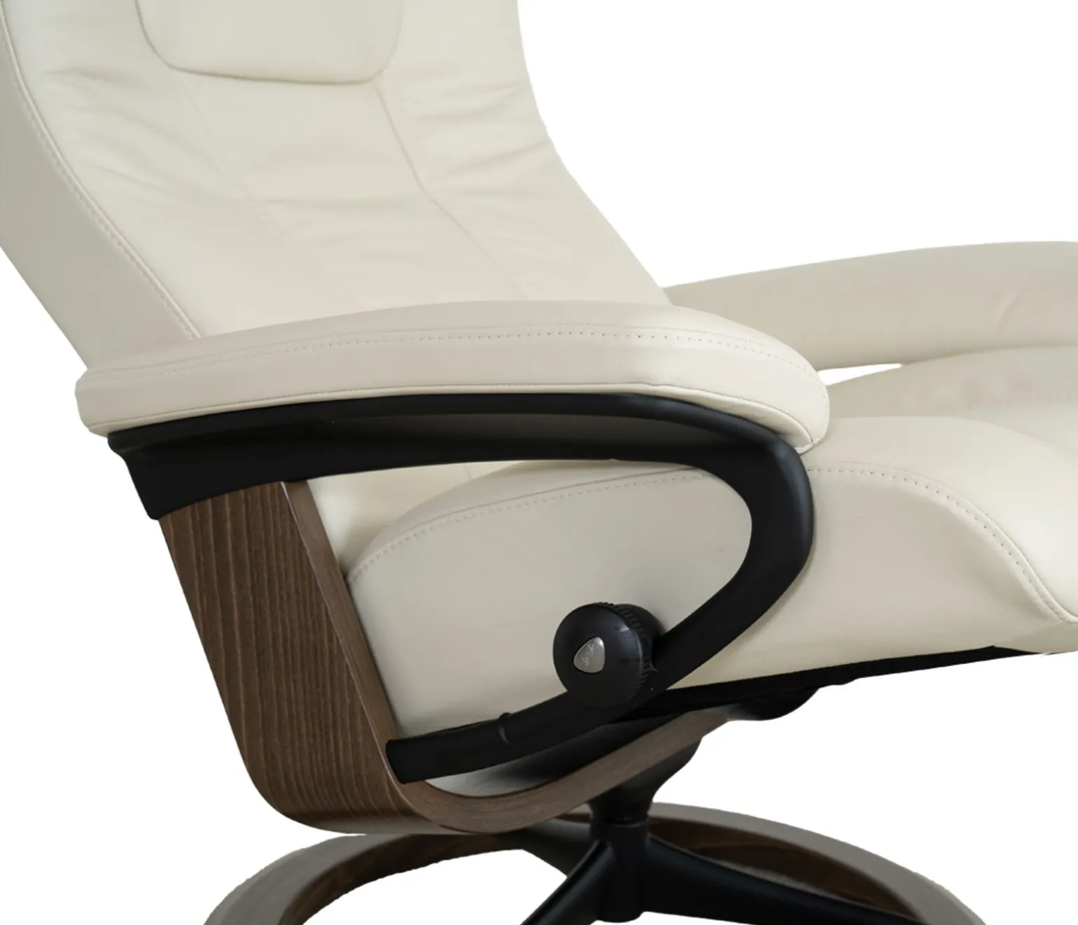 Stressless® Wing Large Signature Recliner & Ottoman - Paloma Light Grey